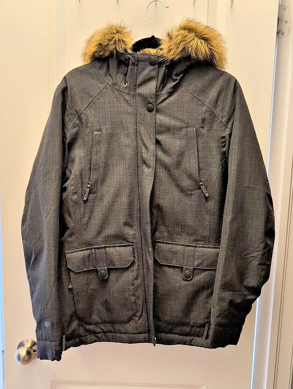 Firefly Women's Black & Brown Hooded Ski Jacket